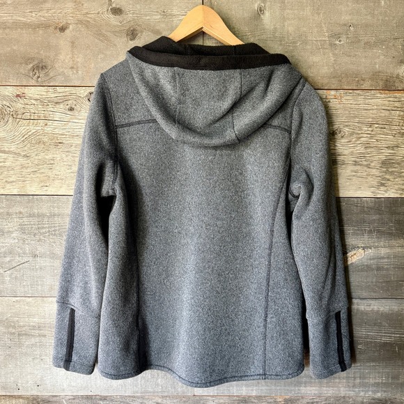 The‎ North Face Womens Full Zip Fleece Sweater Jacket L Gray Hood Outdoor Gorp - Picture 8 of 11